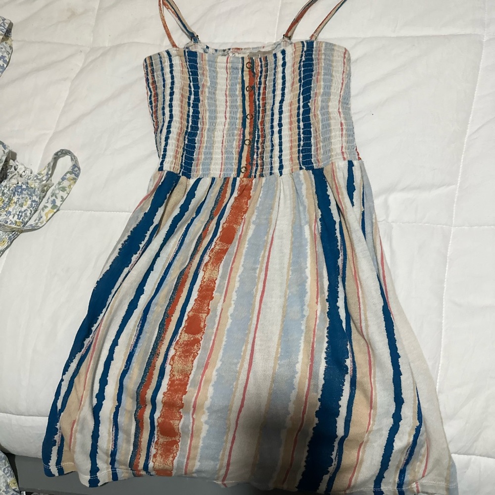 striped dress, removable straps